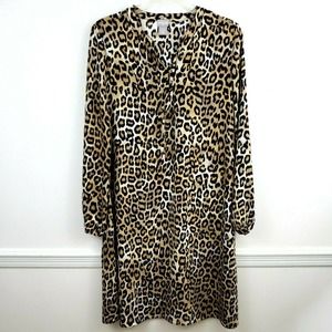 Chico's Tunic Dress Leopard Animal Print Pullover
